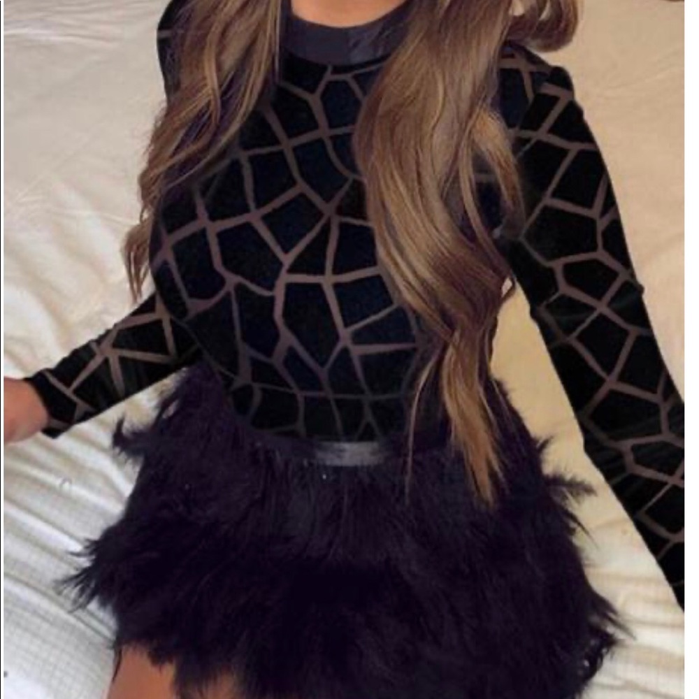 Black Feather Dress
